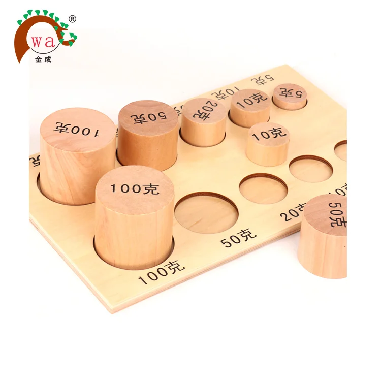 
Preschool Child Montessori Educational Wooden Weight Cylinders 