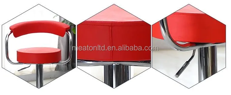 Comfortable Room Adjustable Metal Leg Swivel Bar Stool High Chair For Bar