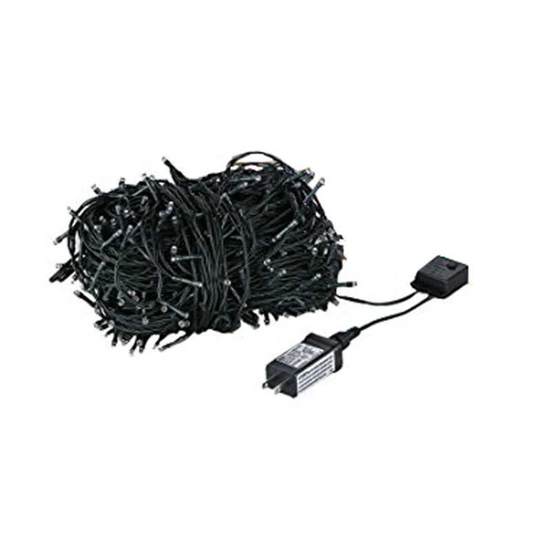 Safe 30V 8 Modes 500 LEDs 100m/328ft Black String Christmas Fairy Lights with DC Transformer for Indoor Outdoor Decoration