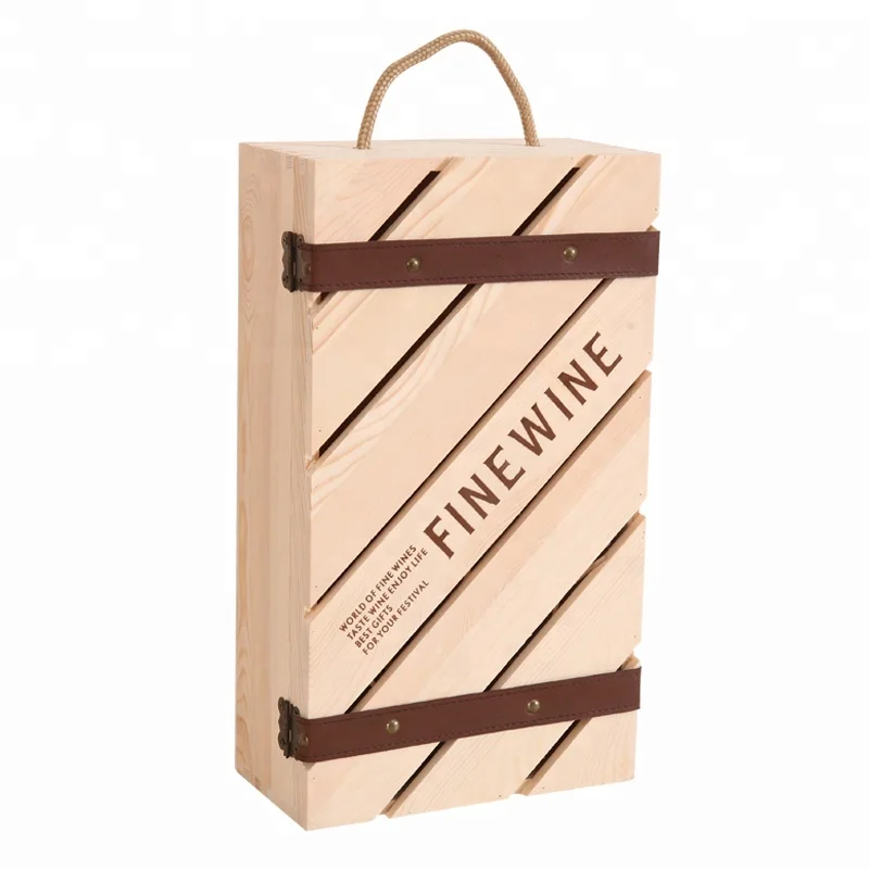 
Wholesale cheap wooden wine gift boxes for wine bottle box 