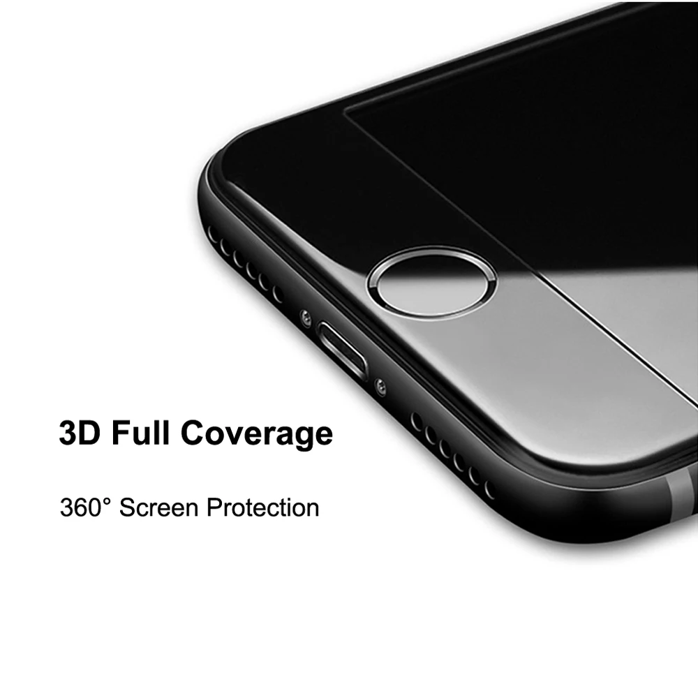 
9H 0.2MM For iPhone 7 5D Curved Tempered Glass, Full Cover Tempered Glass For iPhone Screen Protector Glass 6/7/8 3D Touch 