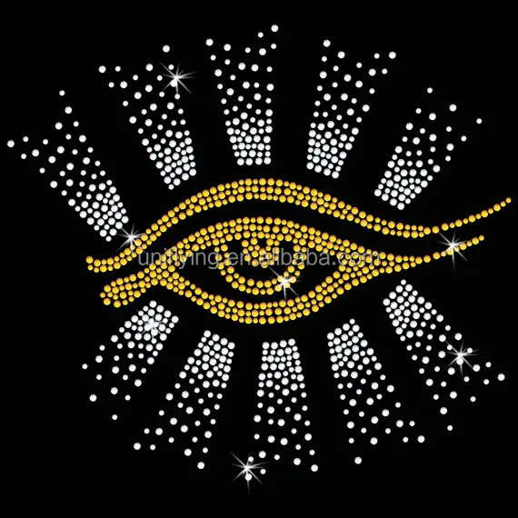Wholesale Strass Big Crystal Eye motifs All Seeing Eye iron on rhinestone applique for lady dress