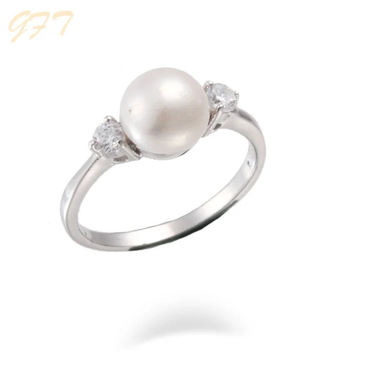 
Customizable 925 silver pearl finger ring 