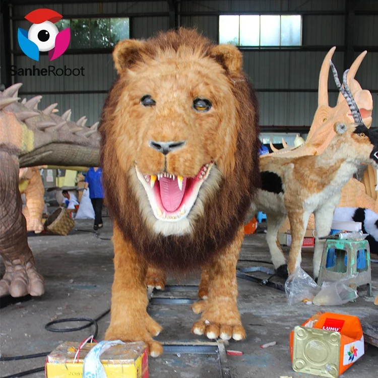 Factory Lion king statues fur life like kind mechanical and animatronic lion for sale