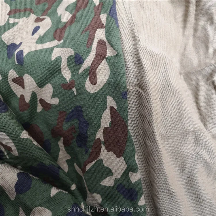 Камуфляжная хлопковая трикотажная ткань с реактивным принтом