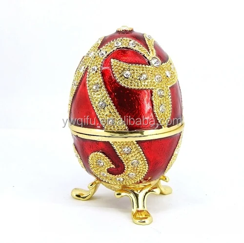 QIFU cheap faberge egg price manufacturer wedding favor eggs shell jewellery boxes