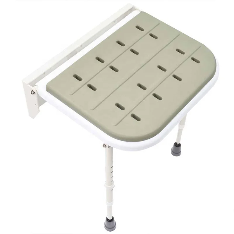 Folding Wall mounted shower seat with pu foam pad for disabled