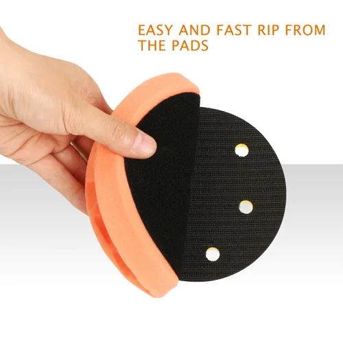 SPTA5inch (125mm) 5/16-24 Thread PU Hook&Loop Backer Backing Pad with 6 Hole for Air Sander And Dual Action Car Polisher