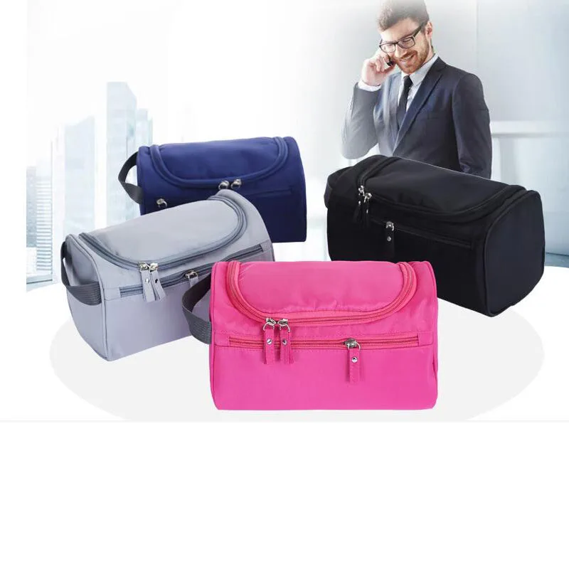 Popular Black Hanging Waterproof Travel Men Toiletry Bag With Hook and Handle and Portable