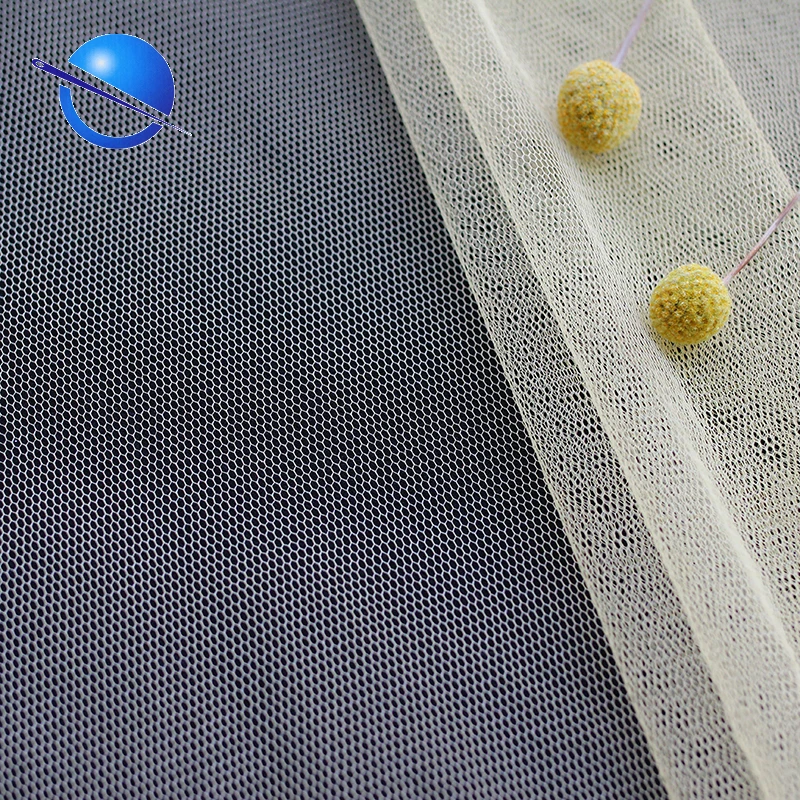 MTO 100% Mosquito Net Tulle Mesh Fabric Roll for Kid Wedding Dress Transparent Polyester Tent Tricot Dyeing Solid Fabric Knitted