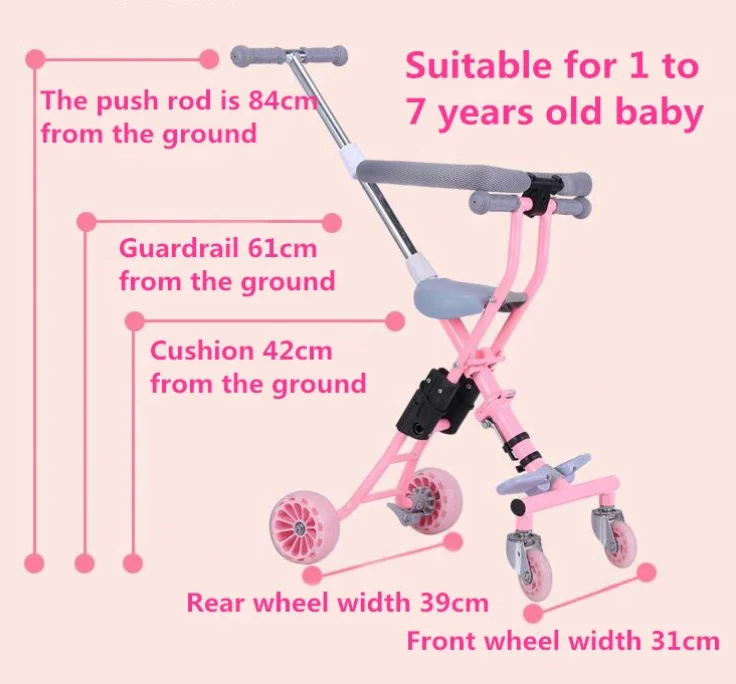 OEM wholesale simple design portable baby stroller light weight 4 wheel baby cart