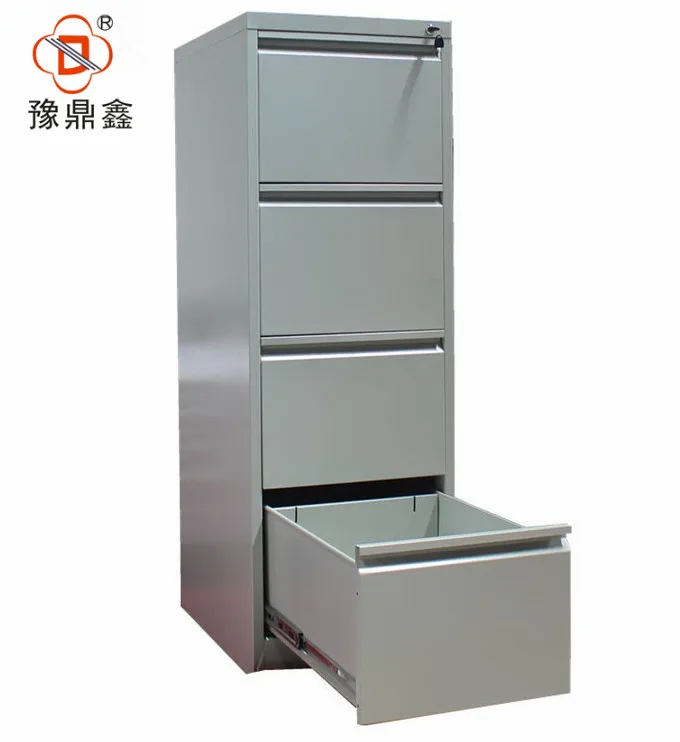 Vertical office metal steel filing cabinet lockable grey 4 drawer file cabinet