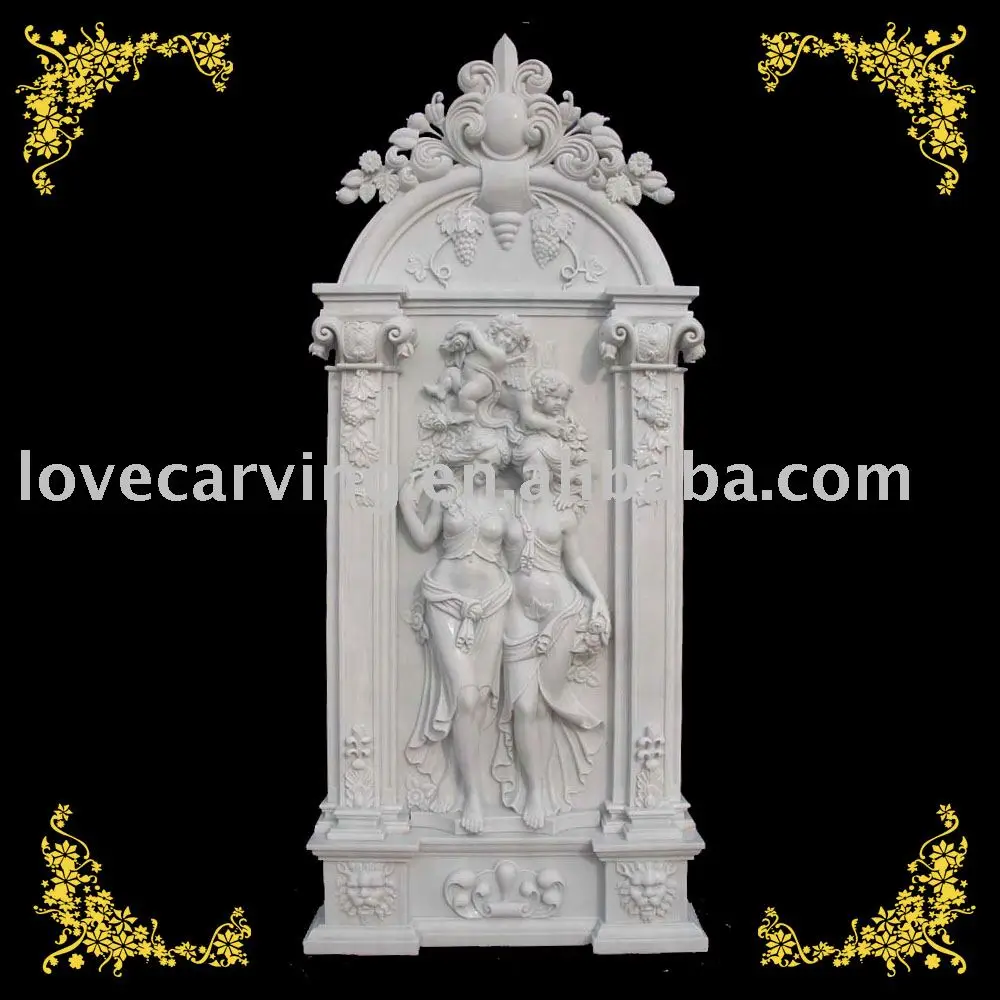 Резной Белый Мраморный Рельеф FDR0001