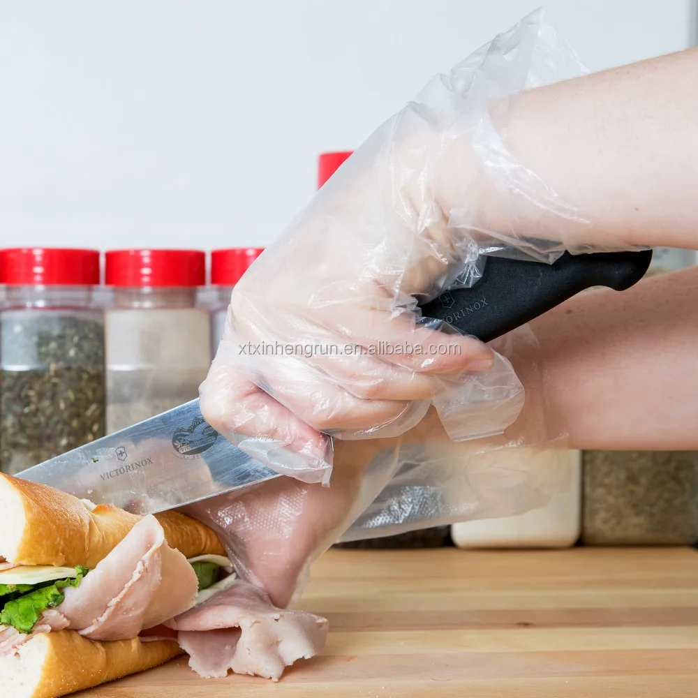 
Disposable transparent HDPE protective PE gloves 