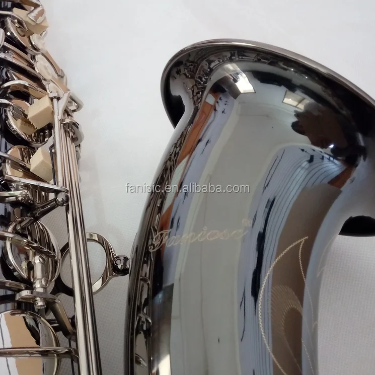 Cheap sales B tenor saxophone, surface black nickel and nickel key