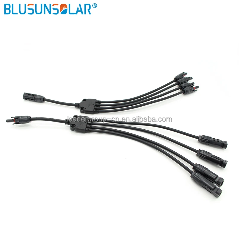1000V DC 4 in 1 Y Branch Solar Panel Cable Splitter Coupler Solar  Connector Solar Wire Connector with Male and Female Connector
