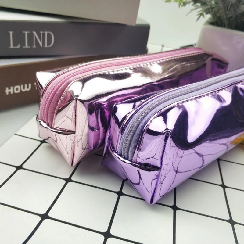 Kawaii Laser Transparent Pencil Case Student School Pencil Case For Girl