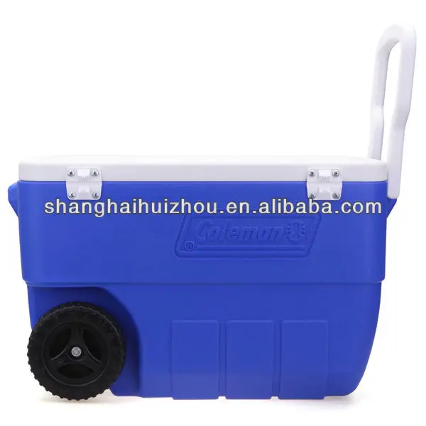 90L/110L large insulated picnic portable ice chest HDPE PU vaccine carrier With wheels cold  ice cooler box