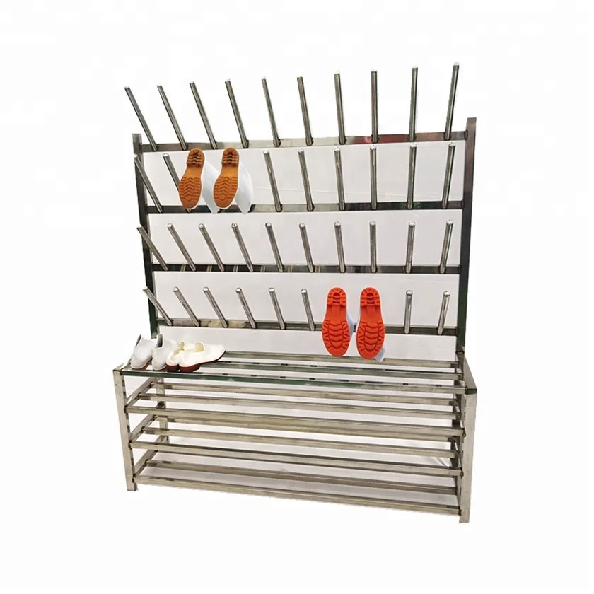 Commercial kitchen meat and food processing plant stainless steel drying deodorization shoe rack