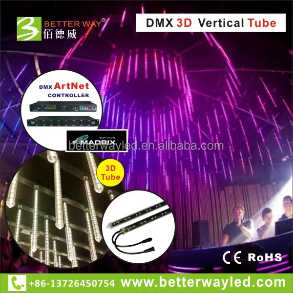 3D вертикальные трубки полноцветного SMD5050 dc24V IP65 настроены для открытый и закрытый шоу-рум