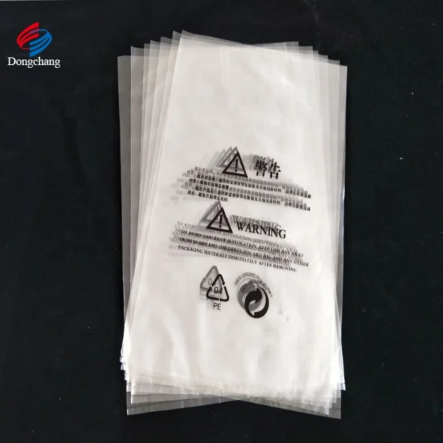 All-purpose heat seal suffocation warning clear poly bag