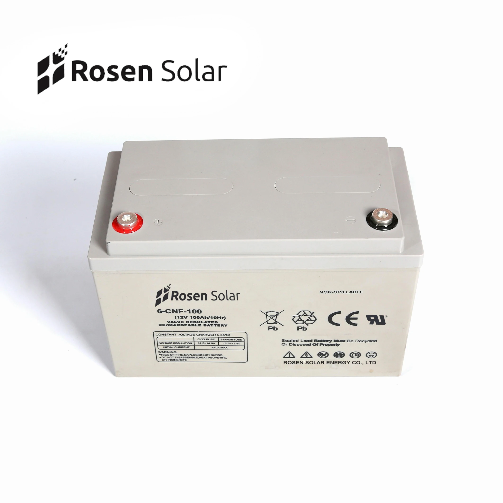 Rosen 12V Solar Power Battery GEL 12Volt 100Ah Baterias Solar for UPS system