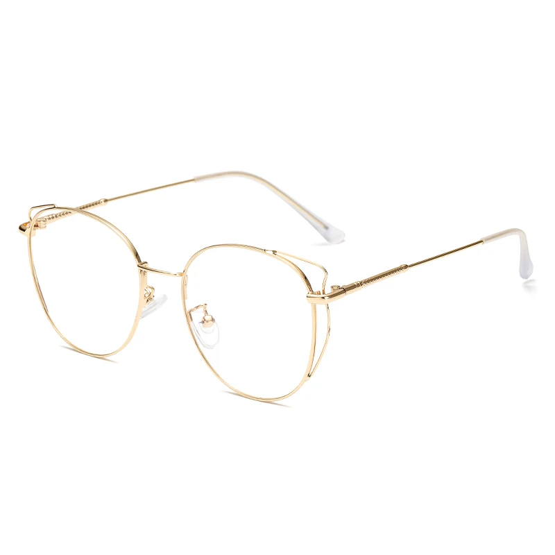 Vintage Round Metal Optical Eyewear Cat Eye Eyeglasses Frames for Women Men