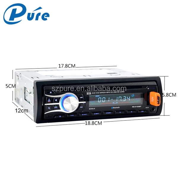 Hot sale USB/SD/AUX/Radio FM 1 din 12v Portable car dvd vcd cd mp3 mp4 player
