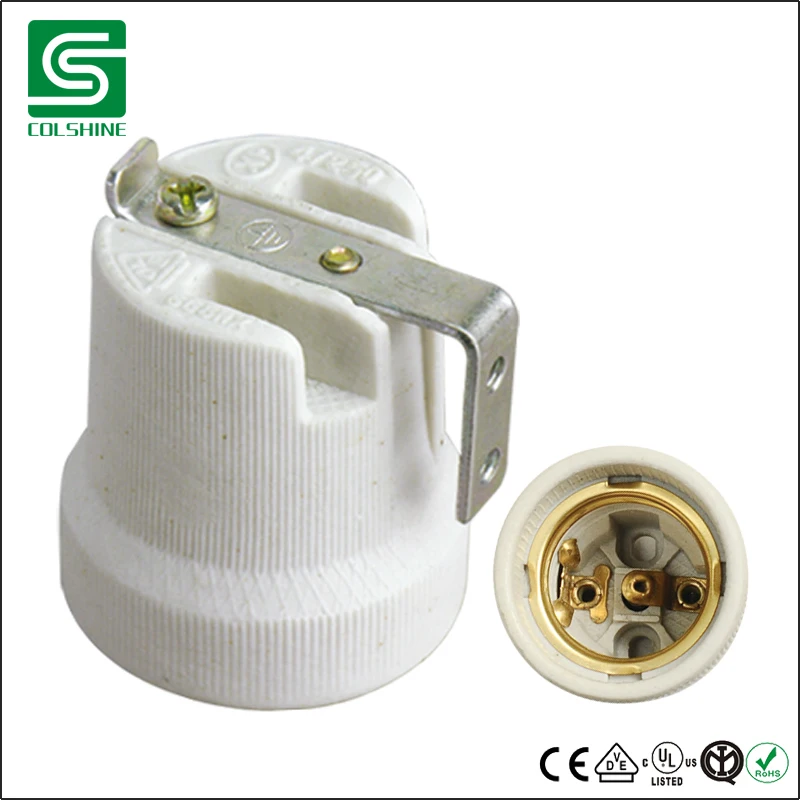 Colshine Supply E27 Porcelain Lamp Holder With M10 Support Bracket