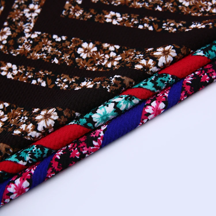 
New style single jersey bubble rice recycled knitting german print bulk polyester fabric 