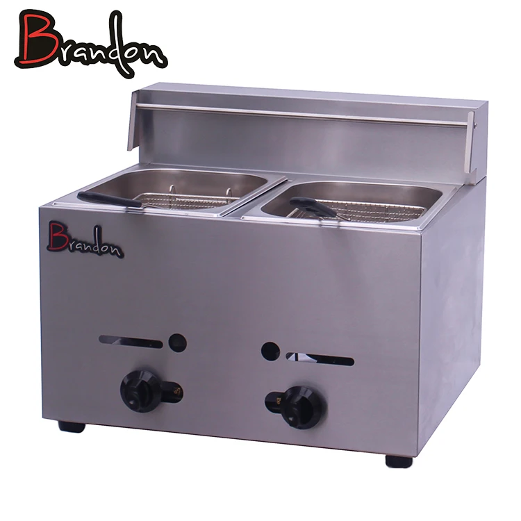 Tornado Potato 2 Tank Lpg Gas Fryer Commercial Deep Fryer Gas With Temperature Control