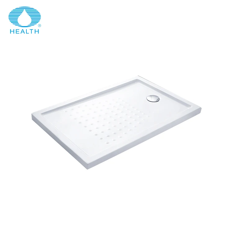 Portable retangular and square-shaped white shower tray