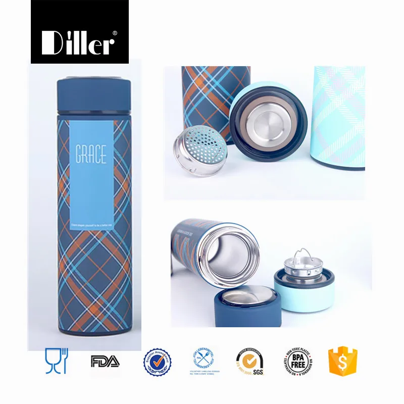 Пищевой прозрачное вакуум нержавеющей стали кружка тепловой колбу бутылка воды