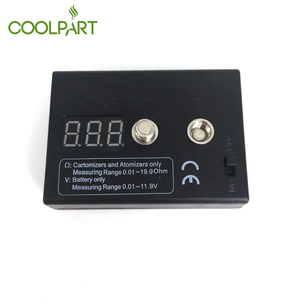 
High Quality 0.01Ohm-19.9Ohm Cartomizer/Atomizer Ohm Resistance Tester 510 Battery Voltage Meter 