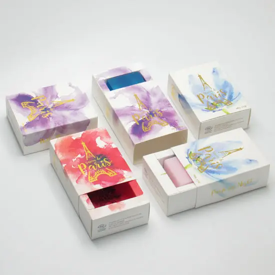Custom New Design Full Color Drawer Slide Paper Printing Packaging Soap Box