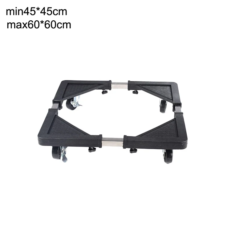 PP+stainless steel Pedestal Heavy Duty Fridge Adjustable Movable Refrigerator Stand Machine Base With Wheel