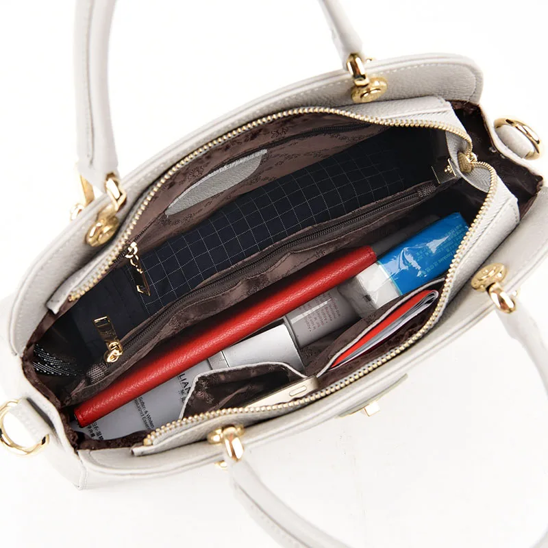 
2019 new design trendy model product genuine pebble pattern cow-skin leather PVC luxury ladies bags handbags for women 