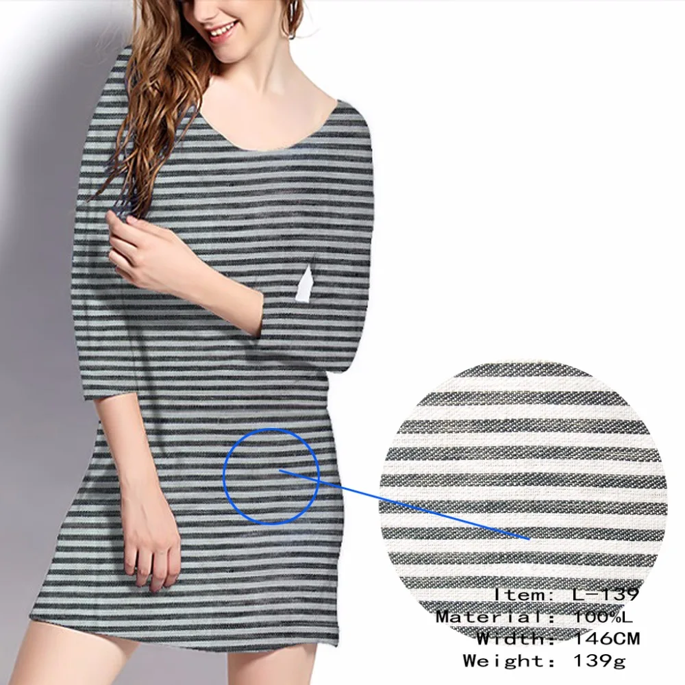 Wholesale Washed Pure 100% Linen Fabric ,Stripe Linen Fabric In Stock