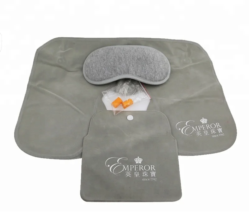 Travel Inflatable Pillow, FULL SLEEP SET!~ INCLUDES Premium Eye Sleep Mask & Ear Plugs