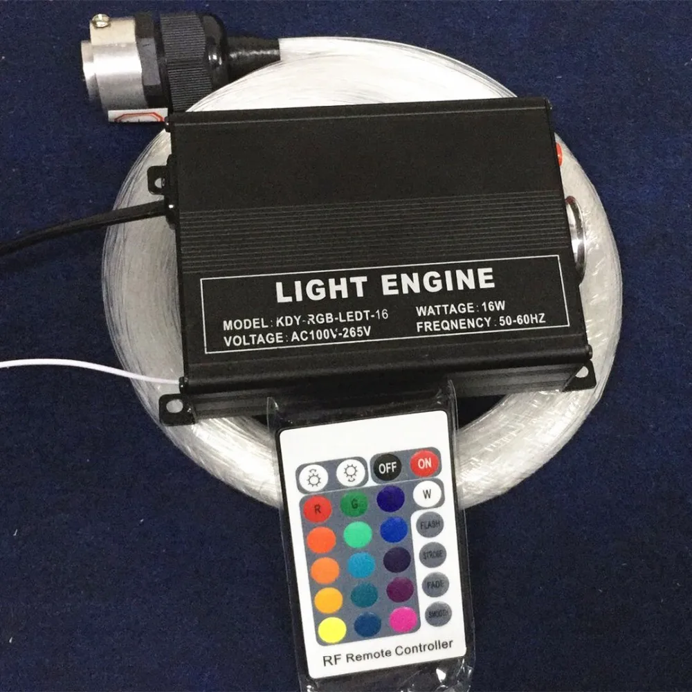 Мерцающие светодиодные волоконно-оптические Звездные потолочные светильники комплект 0 75 мм * 200 шт. 2 м оптоволоконные 16 Вт RGBW звездного неба с двигателем