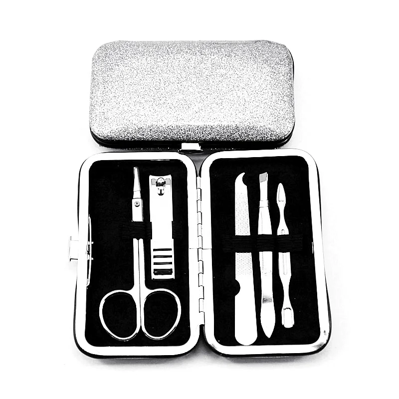 Manufacturer sliver glitter bag of grooming mini manicure pedicure set travel nail care tools gift set