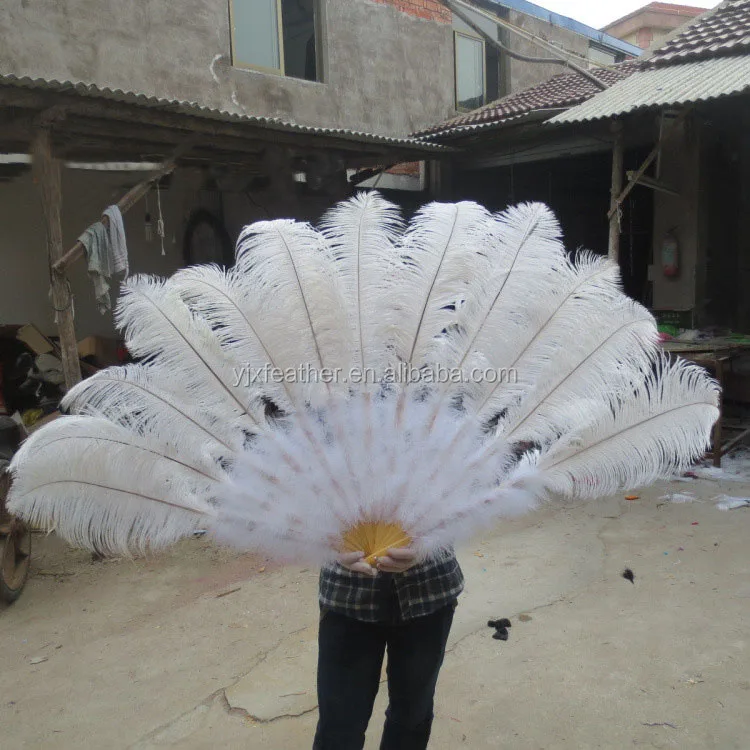 wholesale cheap white feather fan dancing  ostrich fans