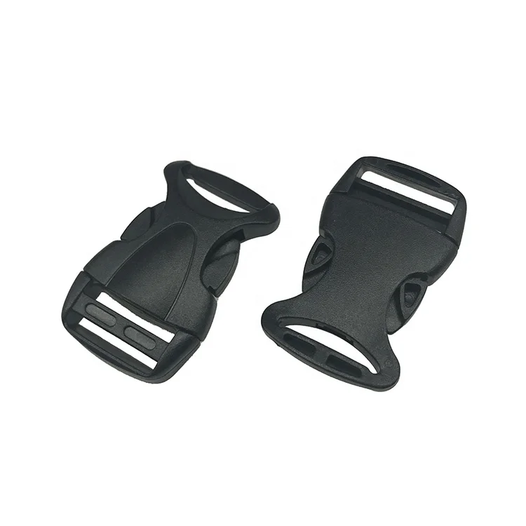 Black Plastic Pom Backpack Webbing Adjustable Fastener Plastic Side Release Buckle