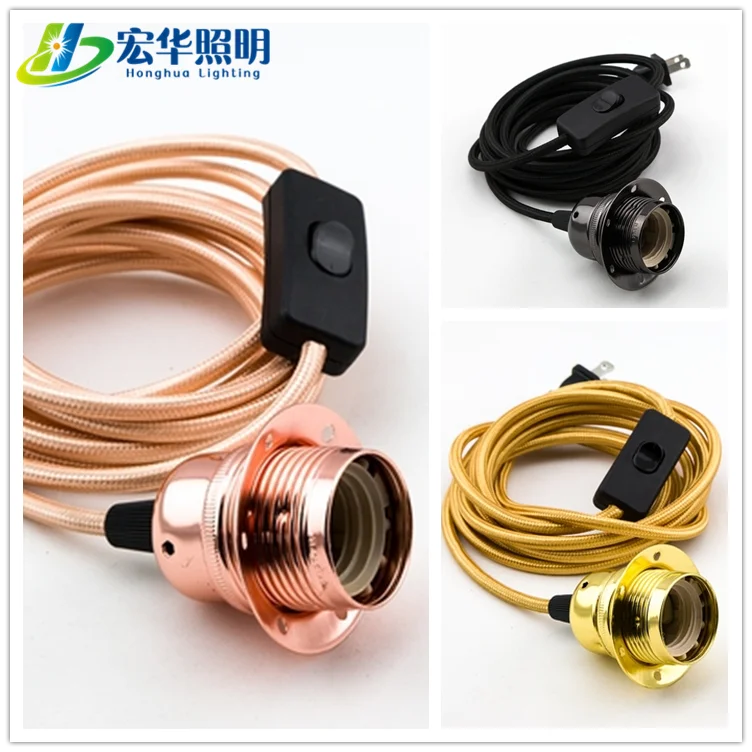 E12 To E26 Base Socket Table Bulb Holders E27  With Wire