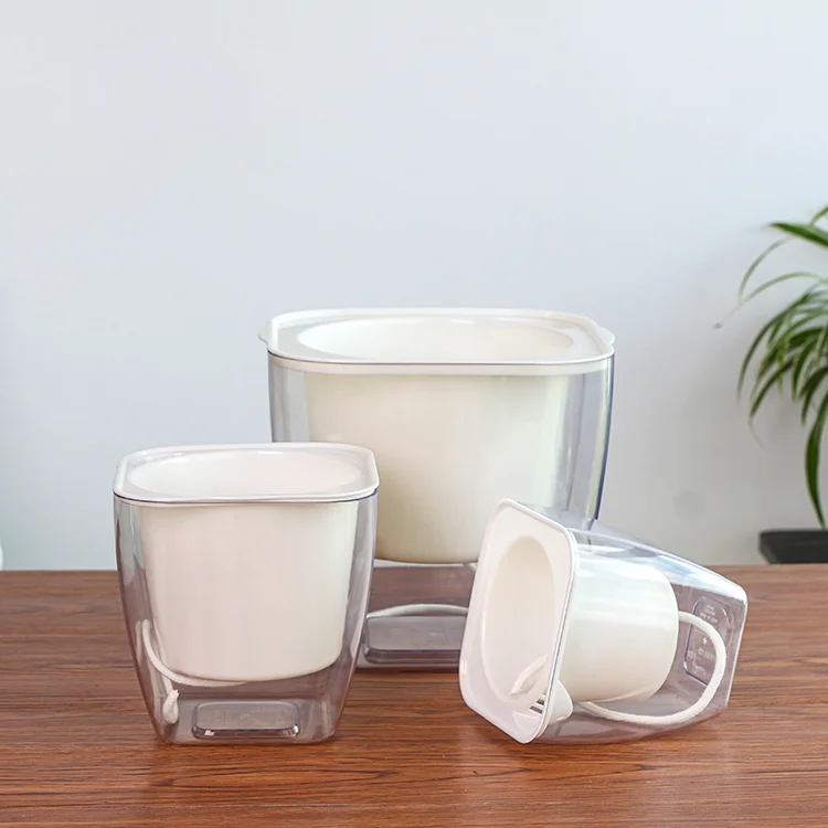 self watering flower pot indoor decorate garden plastic flower pot