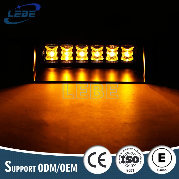 12V LED dash deck emergency strobe light with suction cups