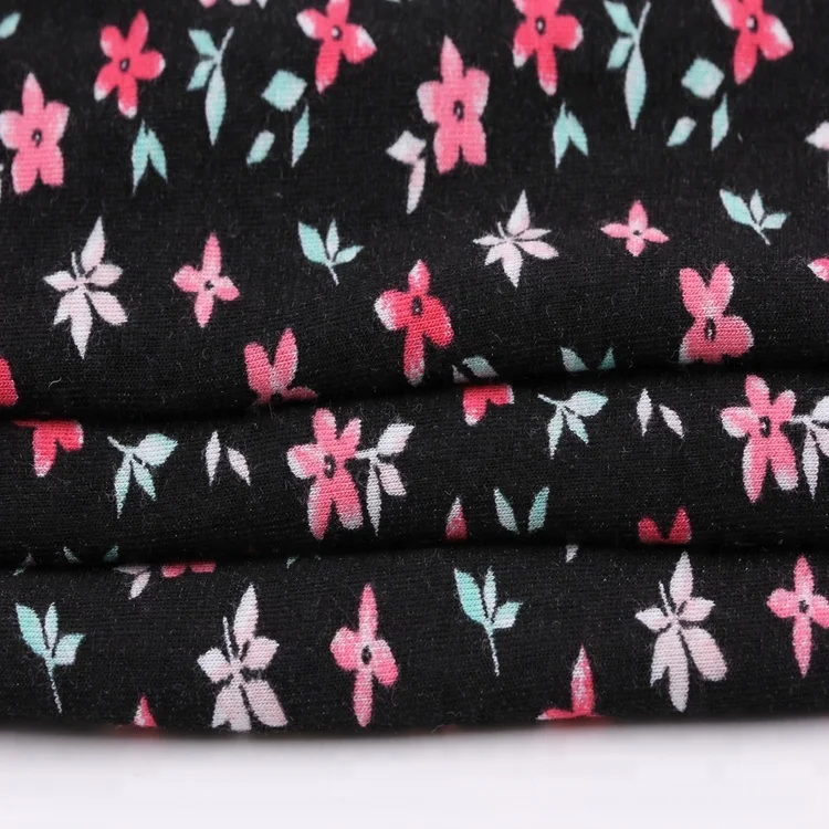 
2021 Hot sales 95% viscose 5%SP elastane rayon printed single jersey fabric 