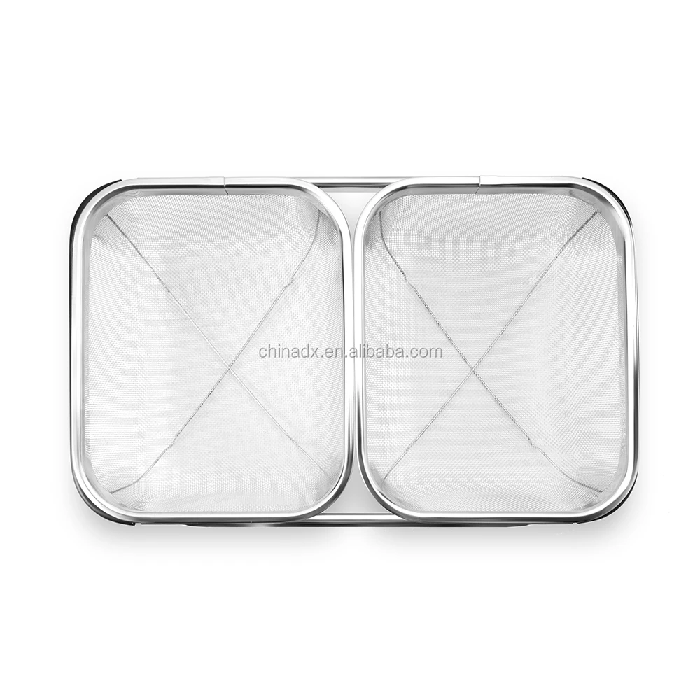 Stainless Steel Double Over the Sink Colander