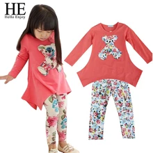 Free shipping new 2015 girl summer lovely bowknot bud silk short sleeve T-shirt + fashion denim shorts suit ATZ144