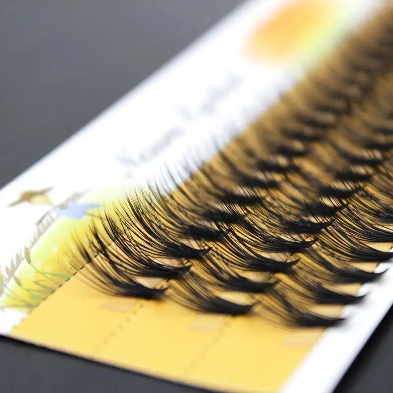 
100% human hair hand made false eyelash with customized pack and logo Indonesia 